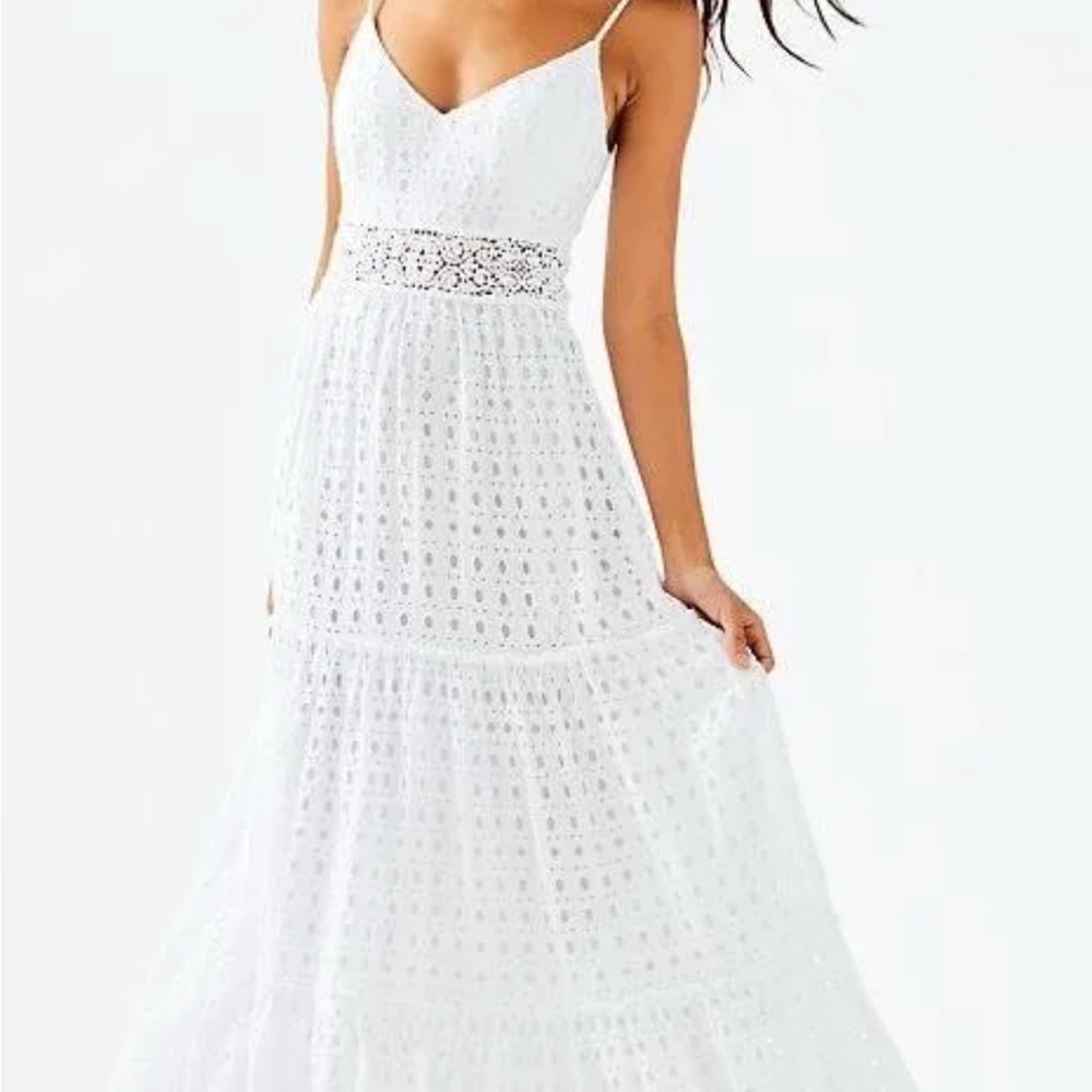 Lilly Pulitzer Melody Maxi Dress In White Eyelet size 2